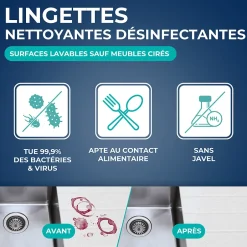 Starwax 50 lingettes nettoyantes désinfectantes Discount