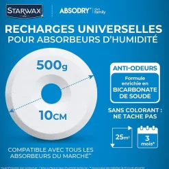 Starwax 6 recharges de 500g universelles pour absorbeur d'humidité New