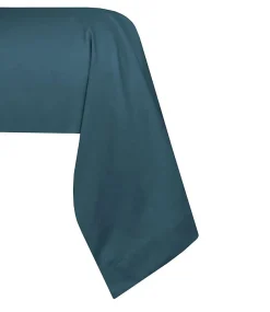 Eden 1 Taie de traversin percale de coton uni 45 x 185 cm Elysee pétrole