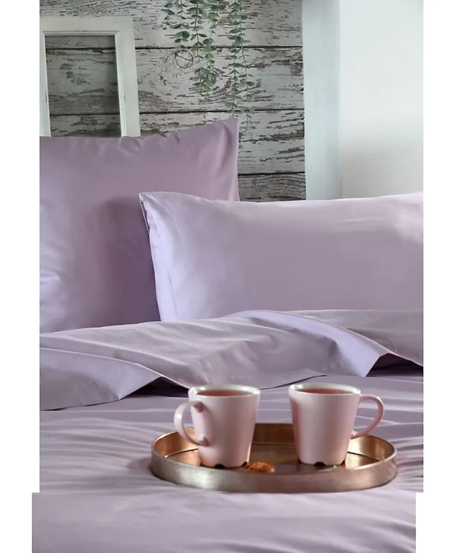 Eden 1 Taie de traversin percale de coton uni 45 x 185 cm Elysee violet Sale