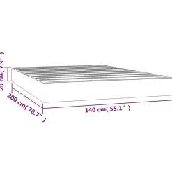Vidaxl 347809 Matelas de lit à ressorts ensachés Gris foncé 140x200 cm epaisseur 20 cm