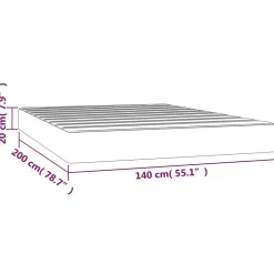 Vidaxl 347798 Matelas de lit à ressorts ensachés Taupe 140x200 cm epaisseur 20 cm Tissu