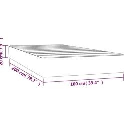 Vidaxl 347748 Matelas de lit à ressorts ensachés Gris clair 100x200x20 cm