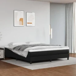 Vidaxl 3120712 Sommier à ressorts de lit Noir 180x200 cm Similicuir Sale