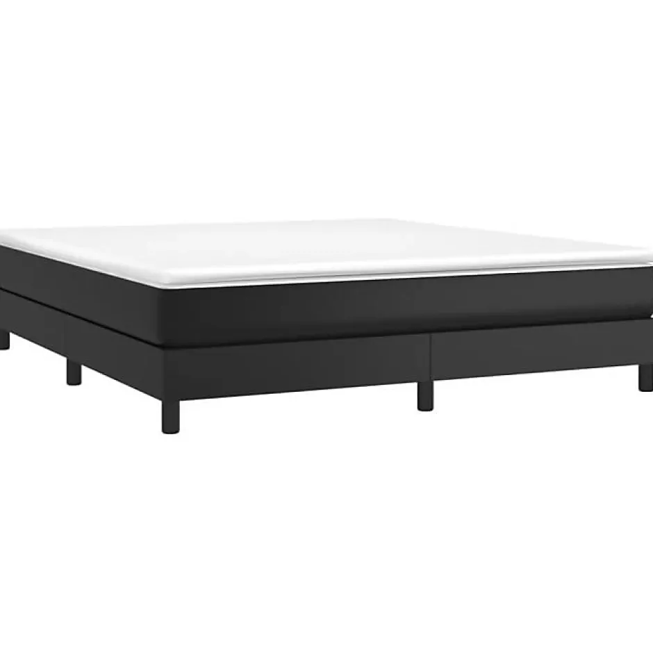 Vidaxl 3120712 Sommier à ressorts de lit Noir 180x200 cm Similicuir Sale
