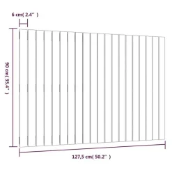 Vidaxl 824889 Tête de lit murale Blanc 127,5x3x90 cm Bois massif de pin Clearance
