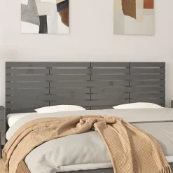 Vidaxl 824720 Tête de lit murale Gris 206x3x63 cm Bois massif de pin Clearance