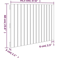 Vidaxl 824837 Tête de lit murale Noir 95,5x3x60 cm Bois massif de pin Best