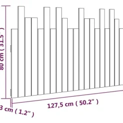 Vidaxl 824791 Tête de lit murale Marron miel 127,5x3x80 cm Bois massif de pin