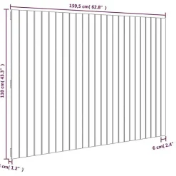 Vidaxl 824951 Tête de lit murale Marron miel 159,5x3x110cm Bois massif de pin