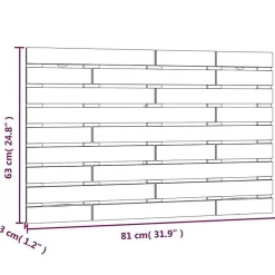 Vidaxl 824747 Tête de lit murale Noir 81x3x63 cm Bois massif de pin