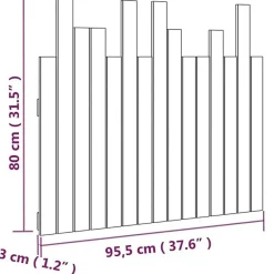 Vidaxl 824787 Tête de lit murale Noir 95,5x3x80 cm Bois massif de pin New
