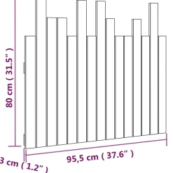 Vidaxl 824787 Tête de lit murale Noir 95,5x3x80 cm Bois massif de pin New