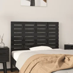 Vidaxl 824727 Tête de lit murale Noir 96x3x63 cm Bois massif de pin Hot