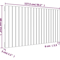 Vidaxl 824839 Tête de lit murale Blanc 127,5x3x60 cm Bois massif de pin