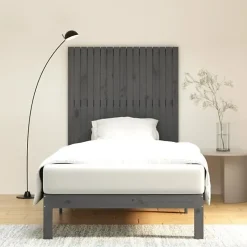 Vidaxl 824925 Tête de lit murale Gris 108x3x110 cm Bois massif de pin