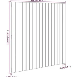 Vidaxl 824925 Tête de lit murale Gris 108x3x110 cm Bois massif de pin