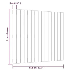 Vidaxl 824885 Tête de lit murale Gris 95,5x3x90 cm Bois massif de pin