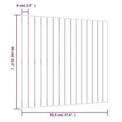 Vidaxl 824885 Tête de lit murale Gris 95,5x3x90 cm Bois massif de pin