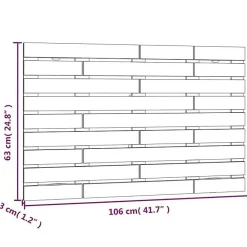 Vidaxl 824717 Tête de lit murale Noir 106x3x63 cm Bois massif de pin Best