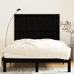 Vidaxl 824947 Tête de lit murale Noir 146,5x3x110 cm Bois massif de pin