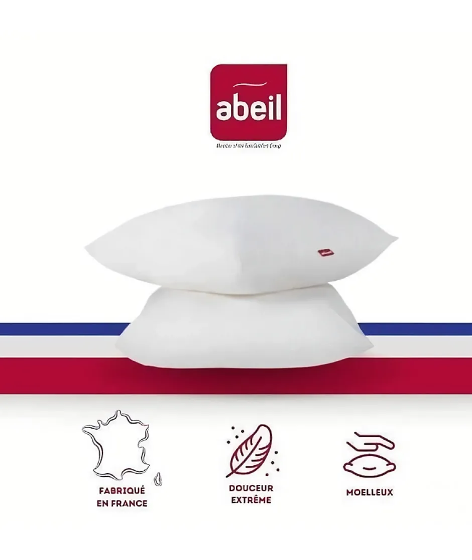 Abeil Lot de 2 Oreillers Douceur - 60 x 60 cm - Blanc Online