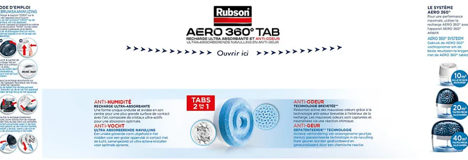 Rubson Absorbeur d'humidité AERO 360° 6 recharges