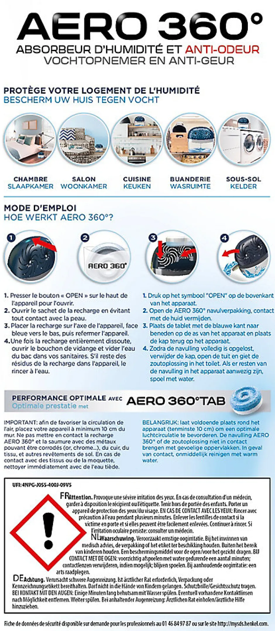 Rubson Absorbeur d'humidité AERO 360 40m² Sale