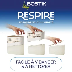 Bostik Absorbeur d'humidité avec 4 tablettes de 250 g Respire pour surface de 25 m²