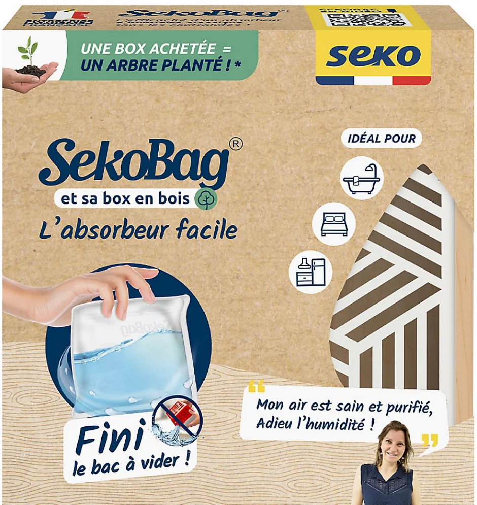Seko Absorbeur d'humidité avec 1 sachet absorbeur Bag pour surface de 15 m²