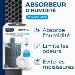 Starwax Absorbeur d'humidité compact 25m² + 1 tablette 500g