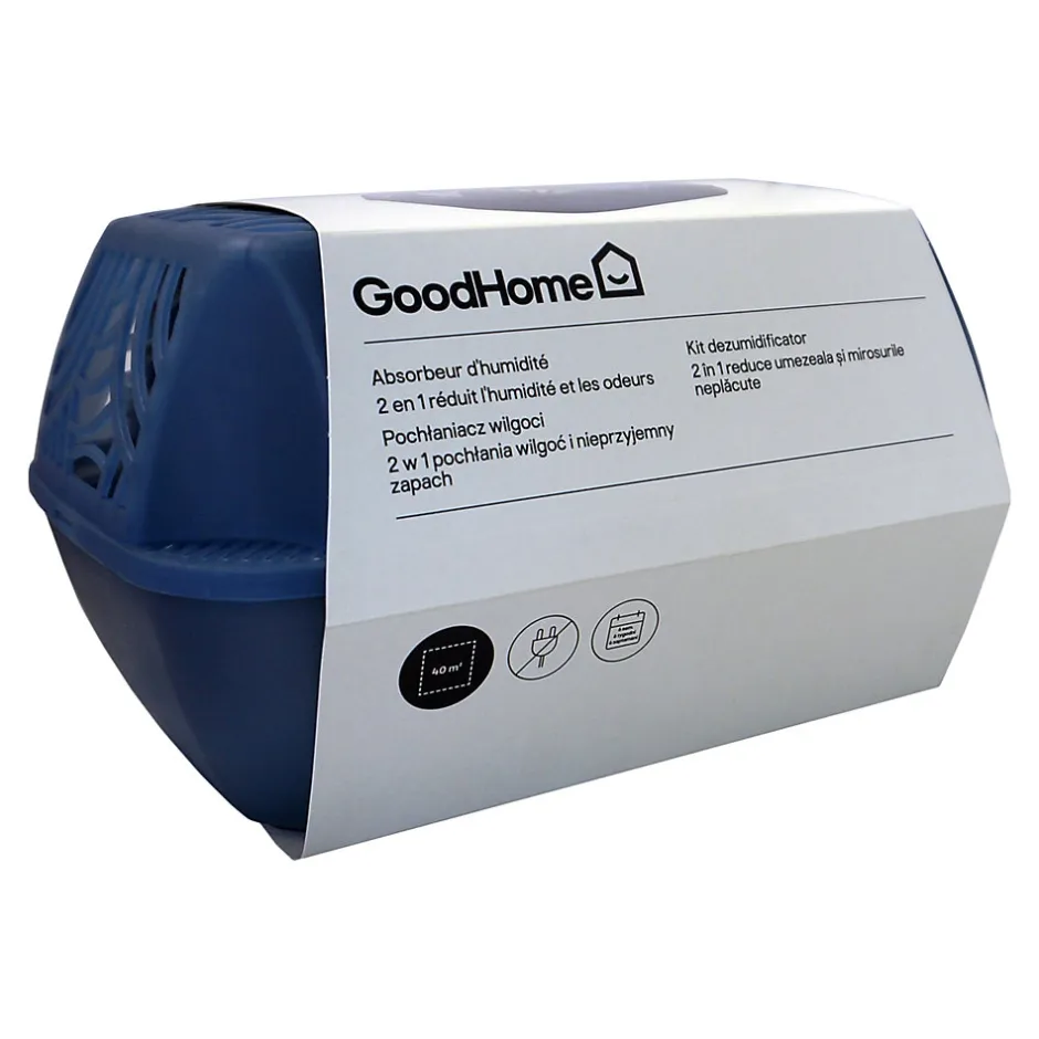 GoodHome Absorbeur d'humidité 40m² + 2 recharges galet 450g