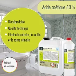 Höfer Chemie Acide Acétique 60 %, 40 x 10 L : Nettoyant Concentré, Et Économique Pour Un Usage Ménager Polyvalent Hot