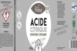 Phebus Acide citrique détartrant et détachant 500g