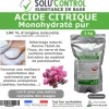 Tout Pour Les Nuisibles Acide citrique monohydraté pur 1 kg - 100% d'origine naturel - Nettoyer, détartrer, raviver l'inox et corriger le pH