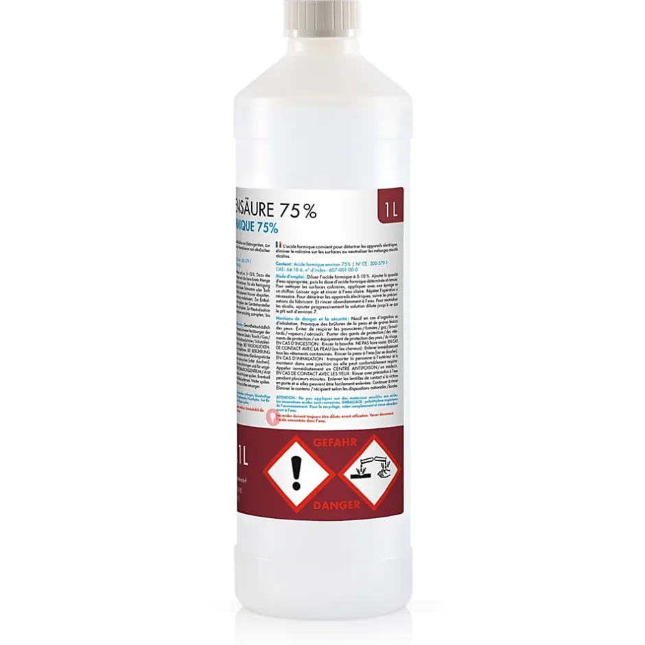 Höfer Chemie Acide Formique 75 % 1 x 1 L, Puissant Nettoyant Technique Pour Détartrage, Décapage Et Traitement Du Cuir Clearance