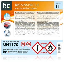 Höfer Chemie Alcool À Brûler 94 % 15 x 1 L, Haute Pureté Pour Nettoyage, Dégraissage Et Antigel Des Vitres Et Surfaces Domestiques