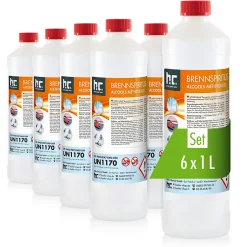 Höfer Chemie Alcool À Brûler 94 % 15 x 1 L, Haute Pureté Pour Nettoyage, Dégraissage Et Antigel Des Vitres Et Surfaces Domestiques