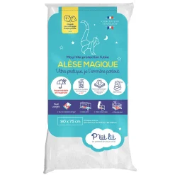 P’Tit Lit Alèse Bébé Imperméable Absorbante - Protège Matelas Lavable à 90 degrés - Tout type de lit : 60x120/70x140/40x80/90x190/50x90