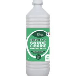 Phebus Alternatif à la soude liquide déboucheur et entretien les canalisations 1L