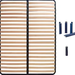 Altobuy ALTOLATTES - Pack Sommier 2x20 Lattes 140x200cm + Pieds bleus + Pied central Online