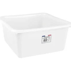 Aluminium Et Plastique Cuvette carrée 38 cm 15 L - Blanc alimentaire