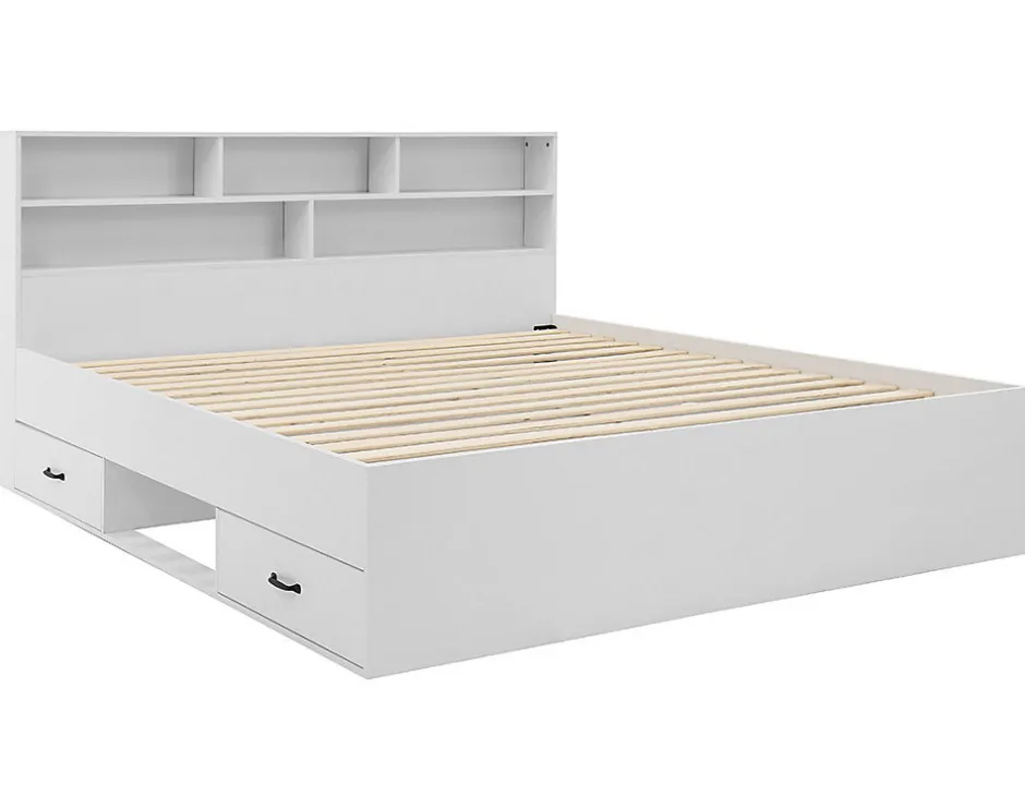 Best Mobilier Andrea - lit avec rangements - 180x200 cm - sommier inclus - bois -
