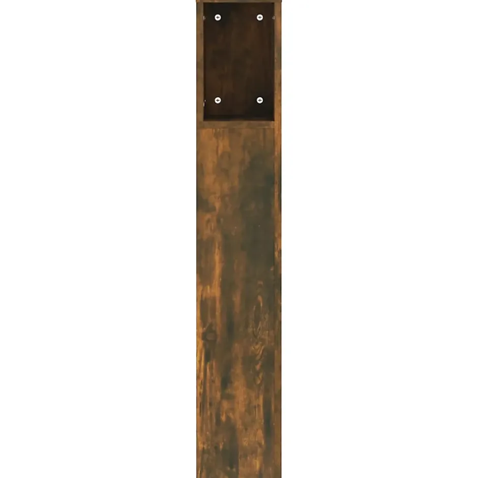 Vidaxl ANSELF Tête de lit avec Rangement,Tete de lit Bois,Design Mural,Espace de Rangement,Chêne fumé 200x18,5x104,5 cm Clearance