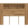 Vidaxl Armoire à tête de lit Chêne artisanal 140 x 18,5 x 102,5 cm Bois d'ingénierie Discount