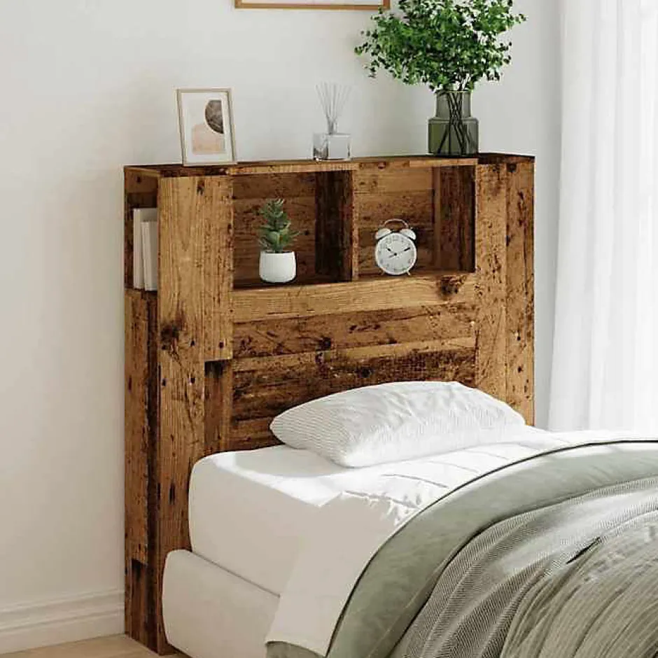 Vidaxl Armoire de tête de lit vieux bois 100x18,5x102,5 cm