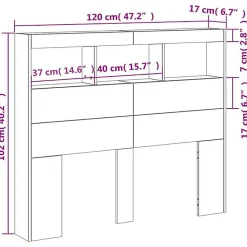 Vidaxl Armoire tête de lit avec LED blanc 120x17x102 cm Hot