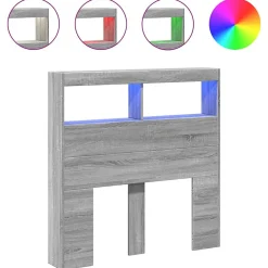 Vidaxl Armoire tête de lit avec LED sonoma gris 100x17x102 cm Sale
