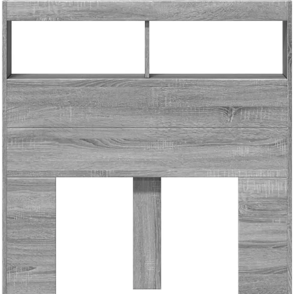 Vidaxl Armoire tête de lit avec LED sonoma gris 100x17x102 cm Sale