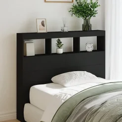 Vidaxl Armoire tête de lit avec LED noir 120x17x102 cm Hot